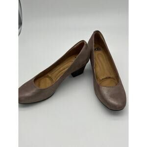 Söfft Women’s Heels Size 7.5 Metallic Taupe Comfort Pumps 2” Heel Leather Work